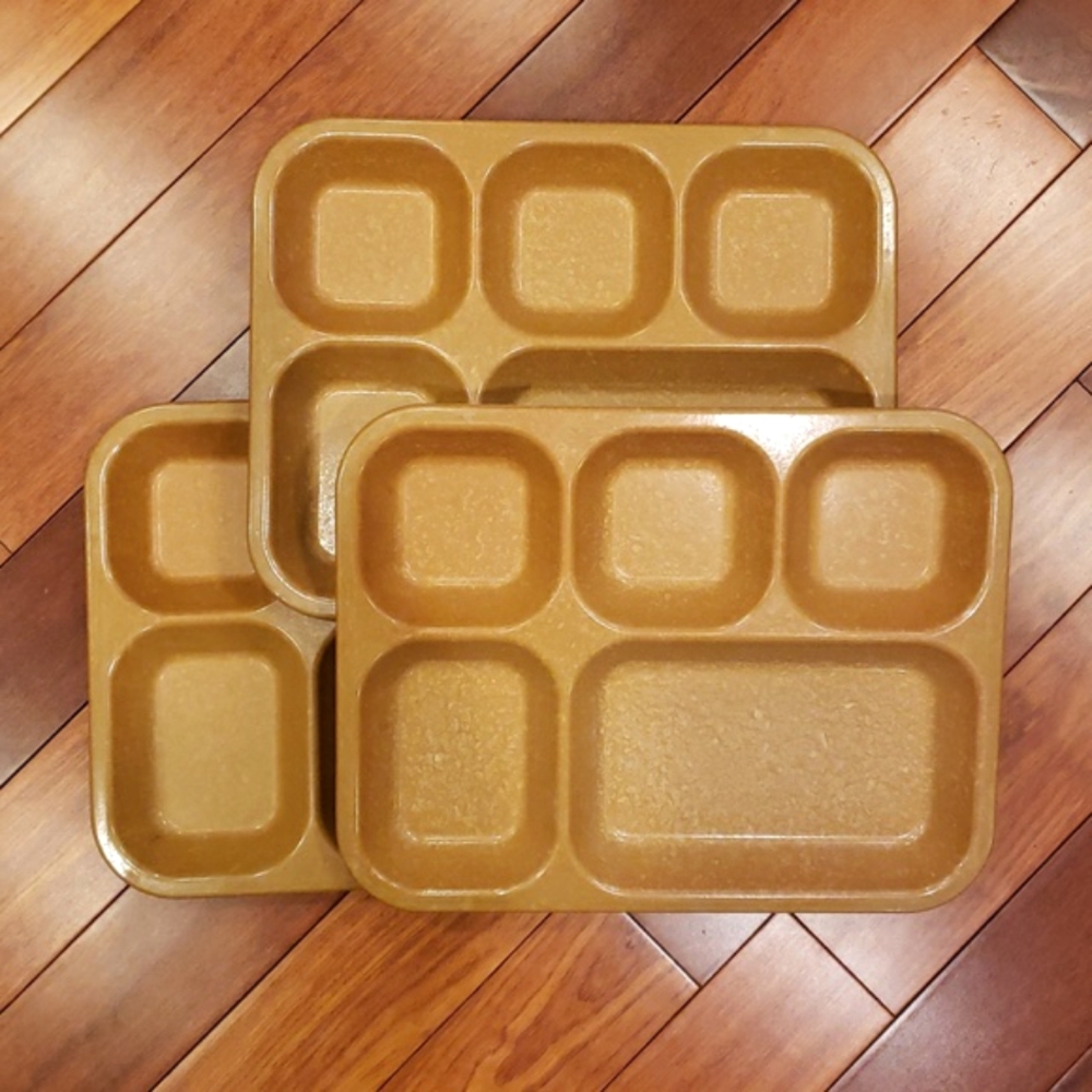 Vintage 1964 Fiberglass Lunch Tray, Mess Hall Tray. Weavewood brand
